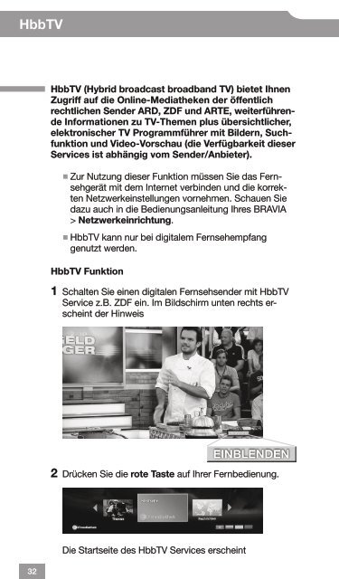 Sony KDL-37EX525 - KDL-37EX525 BRAVIA Pocket Guide Allemand