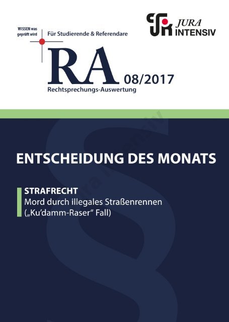 RA 08/2017 - Entscheidung des Monats