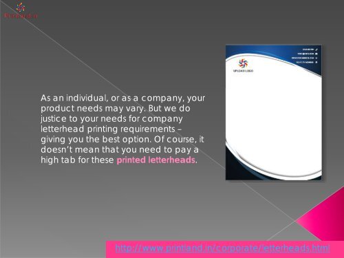 Company Letterhead | Online Letterhead Printing - Custom Letterheads Design Templates in India