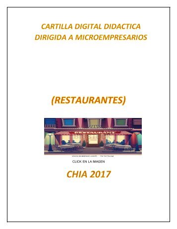 CARTILLA DIGITAL DIDACTICA PARA LOS MICROEMPRESARIOS DEL SECTOR GASTRONOMICO DE CHIA