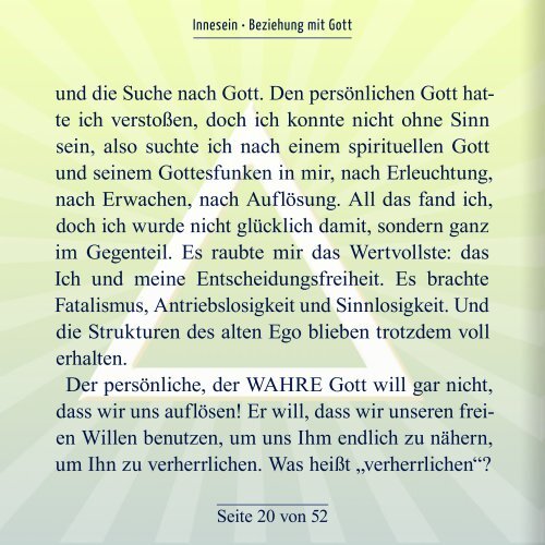 Innesein - Beziehung mit Gott