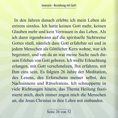 Innesein - Beziehung mit Gott