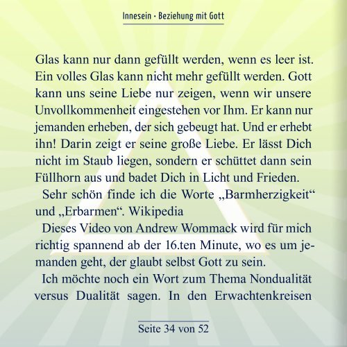 Innesein - Beziehung mit Gott