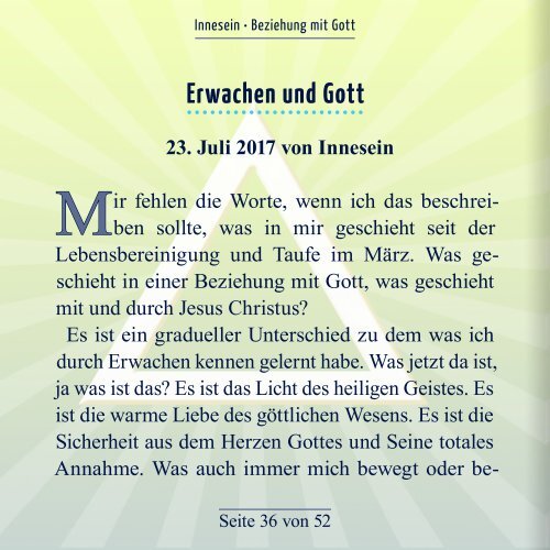 Innesein - Beziehung mit Gott