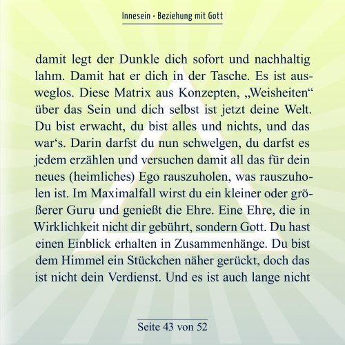 Innesein - Beziehung mit Gott