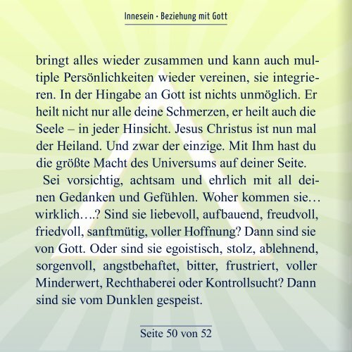 Innesein - Beziehung mit Gott