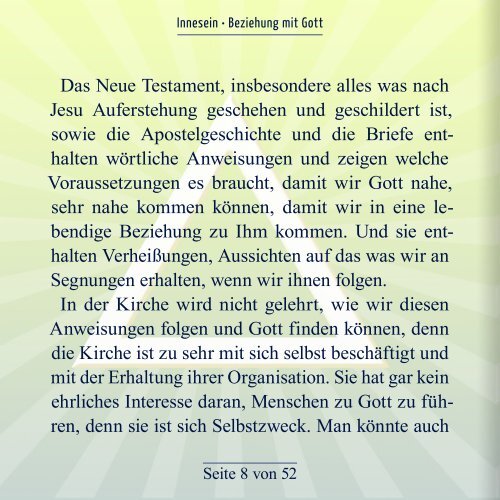 Innesein - Beziehung mit Gott