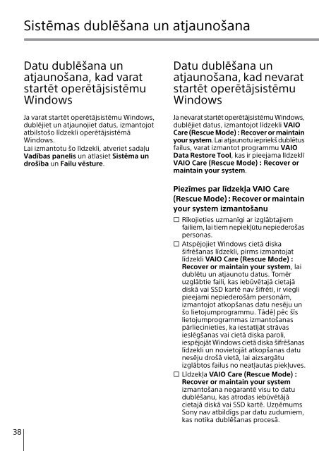 Sony SVE1713W1R - SVE1713W1R Guida alla risoluzione dei problemi Estone