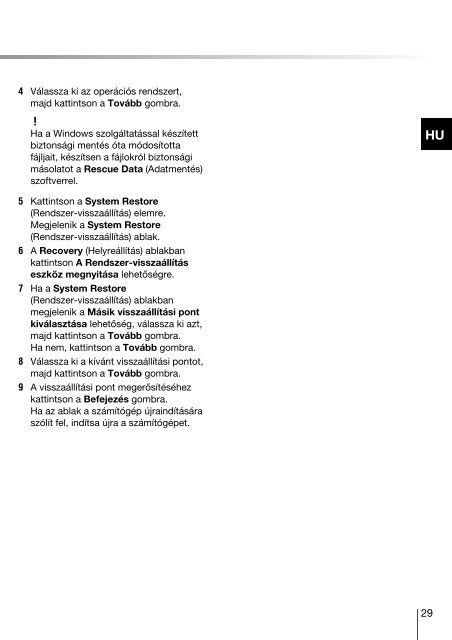 Sony VPCEC4S1E - VPCEC4S1E Guida alla risoluzione dei problemi Ungherese