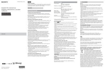 Sony RM-LVR3 - RM-LVR3 Guide de rÃ©fÃ©rence TchÃ¨que