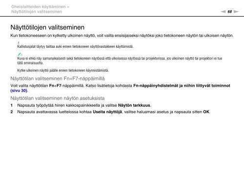 Sony VPCX11Z1R - VPCX11Z1R Istruzioni per l'uso Finlandese