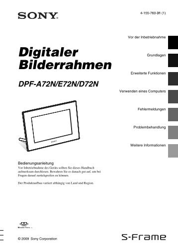 Sony DPF-A72N - DPF-A72N Mode d'emploi Allemand