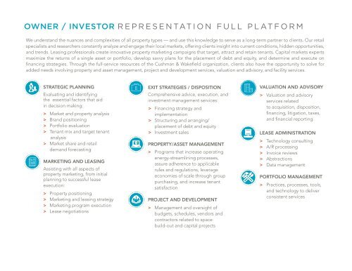 Cushman & Wakefield Retail Capabilities