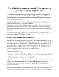 Not all building reports are equal. What separates a good report from a mediocre one?