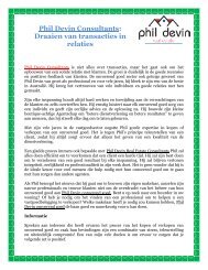 Phil Devin Consultants: Draaien van transacties in relaties