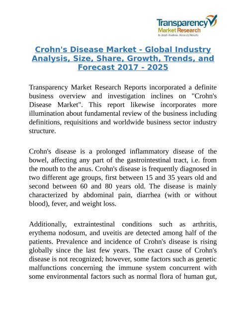 Crohn&#039;s Disease Market
