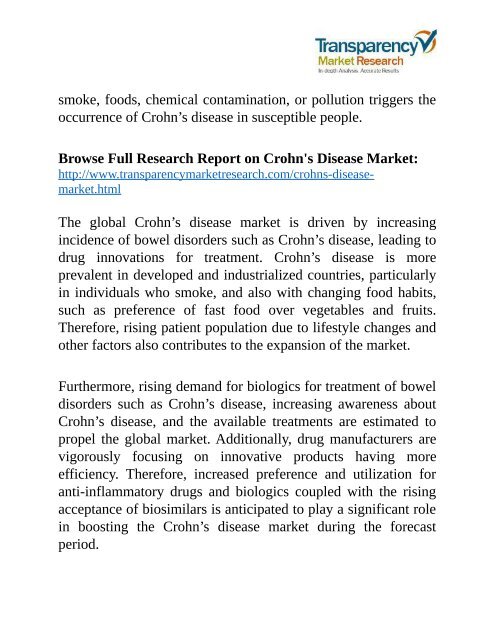 Crohn&#039;s Disease Market