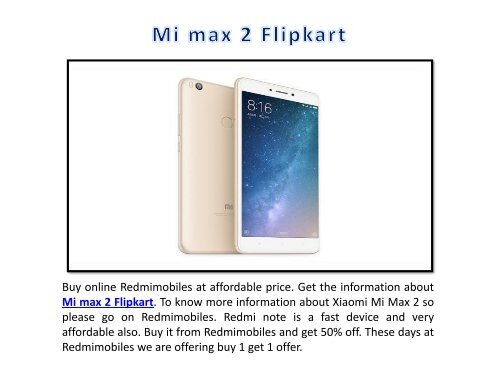 Mi max 2 price in India Flipkart