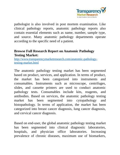 Anatomic Pathology Testing Market