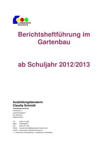 Bezugsquellen für das Berichtsheft ab 2012