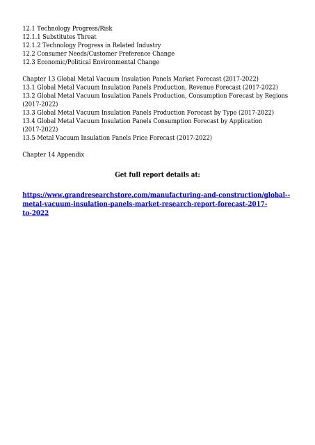 Global Metal Vacuum Insulation Panels Market Research