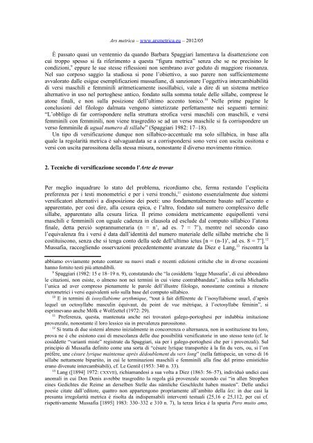 Università di Padova - Ars Metrica