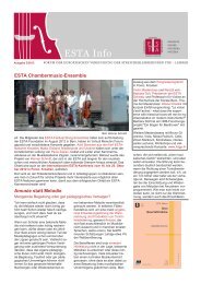 Neu in der ESTA Edition - European String Teachers Association