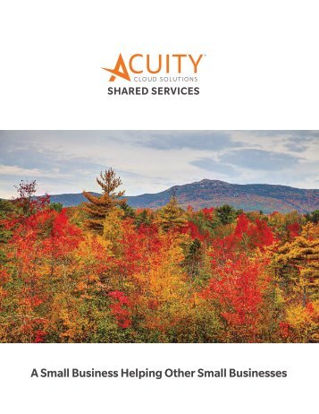 Acuity Shared Services Catalog  - July 2017