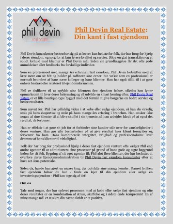 Phil Devin Real Estate: Din kant i fast ejendom