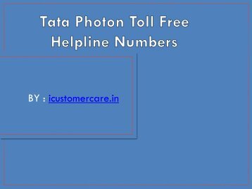 Tata Photon Toll Free Helpline Numbers