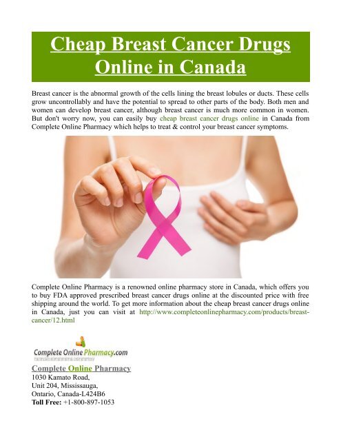 Cheap Breast Cancer Drugs Online in Canada