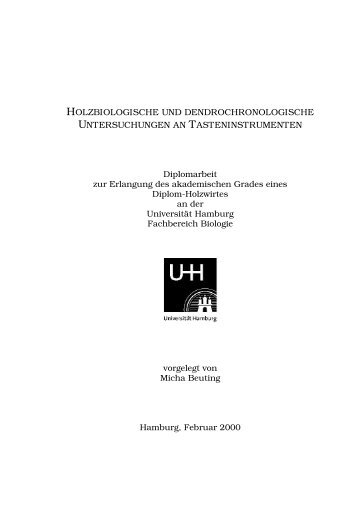 Holzbiologische und dendrochronologische ... - 1. Januar 2008