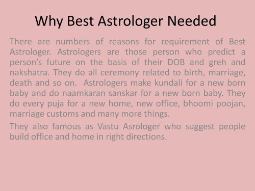 Why Best Astrologer Needed