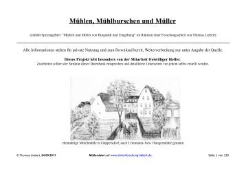 Mühlen, Mühlburschen und Müller - Heimat- und Familienforschung ...