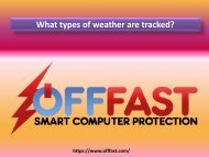 What types of weather are tracked?