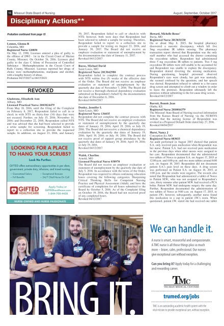 Missouri State Board of Nursing Newsletter – August 2017