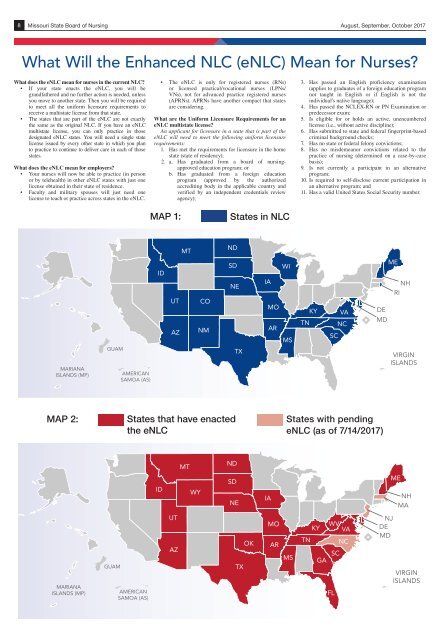 Missouri State Board of Nursing Newsletter – August 2017