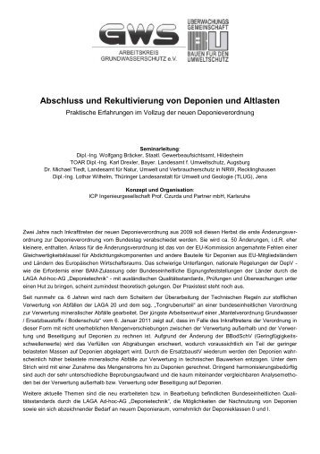 Abschluss und Rekultivierung von Deponien und Altlasten - DGAW