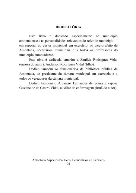 Conheça o Livro na Biblioteca Publica de Amontada Autor Gerson Vidal de Castro 