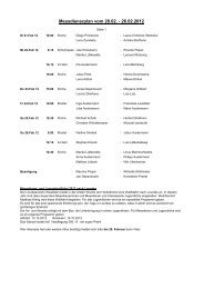 Messdienerplan vom 20.02. - 26.02.2012
