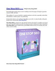 One Stop SEO review and GIANT $12700 Bonus-80% Discount