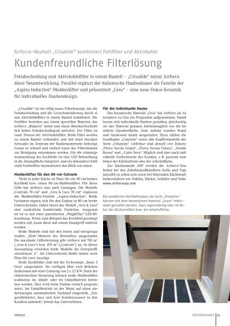 KÜCHENPLANER - Ausgabe 7/8 2017