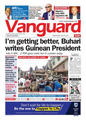 26072017 - I'm getting better, Buhari writes Guinean President
