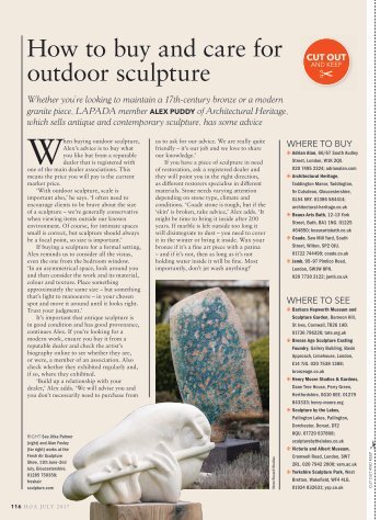 HA How to buy and care for outdoor sculpture 