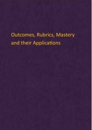 Outcomes, Rubrics, Mastery and their Applications