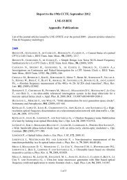 Publications of LNE-SYRTE in the field of Time and Frequency - BIPM