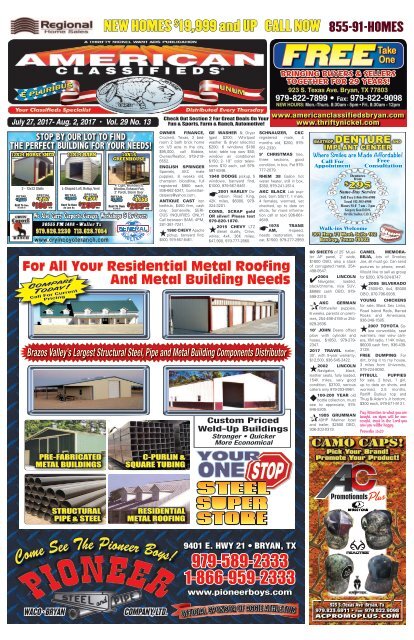 American Classifieds July 27th Edition Bryan/College Station