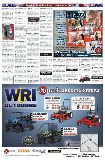 American Classifieds July 27th Edition Bryan/College Station