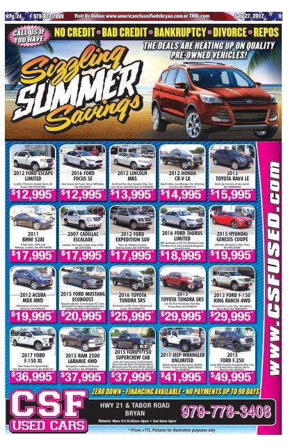 American Classifieds July 27th Edition Bryan/College Station