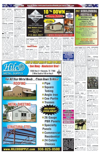 American Classifieds July 27th Edition Bryan/College Station